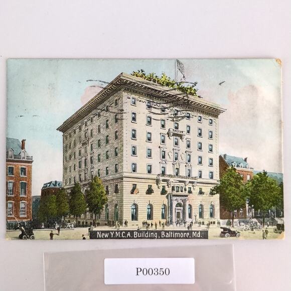New YMCA Building Baltimore Maryland Antique Postcard 1909 Made in Germany - Picture 1 of 2